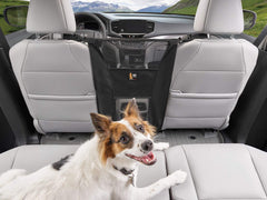 WeatherTech Pet Partition storage pocket neatly holds leash, treats, and toys.