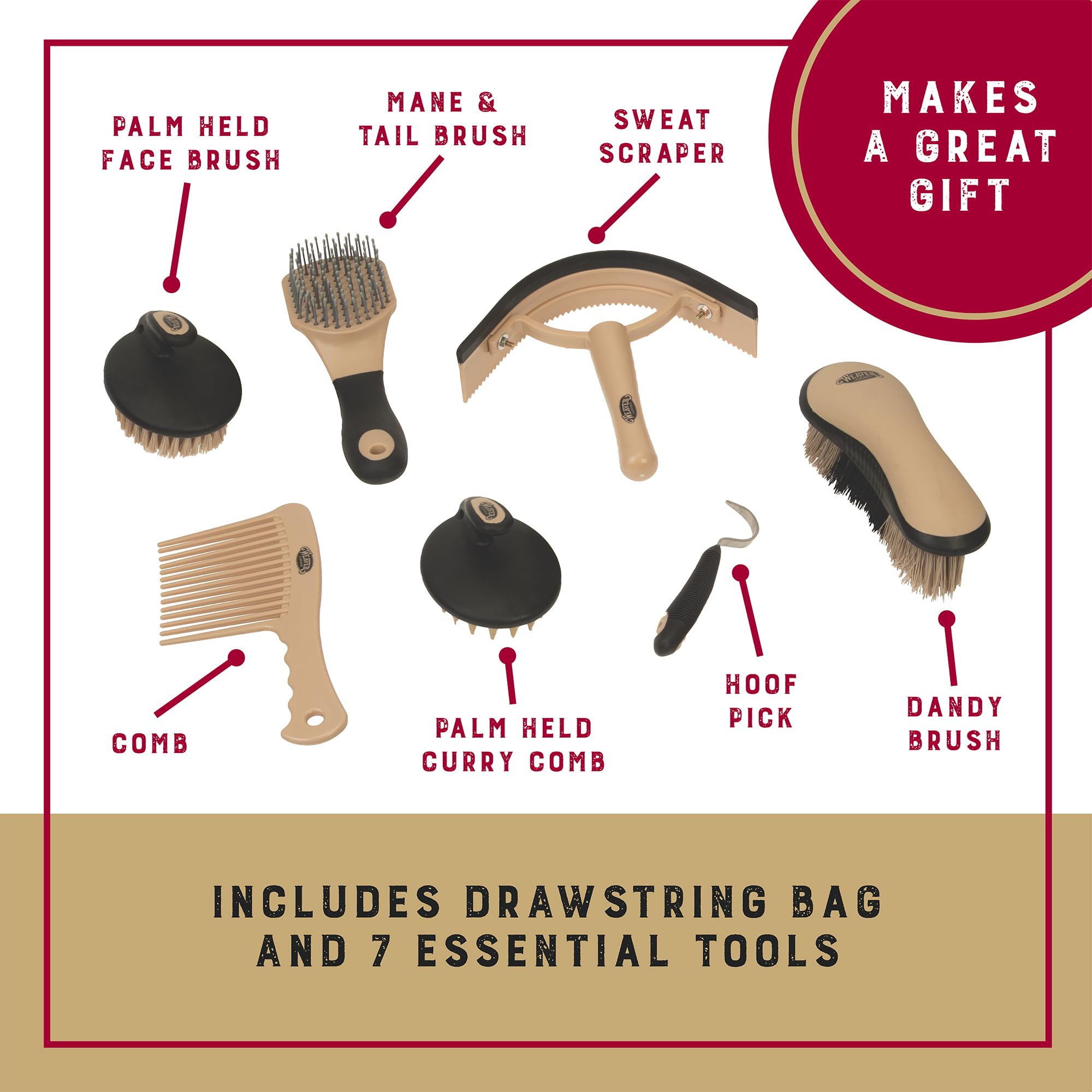 Weaver Leather Grooming Kit face brush with soft bristles for gentle cleansing