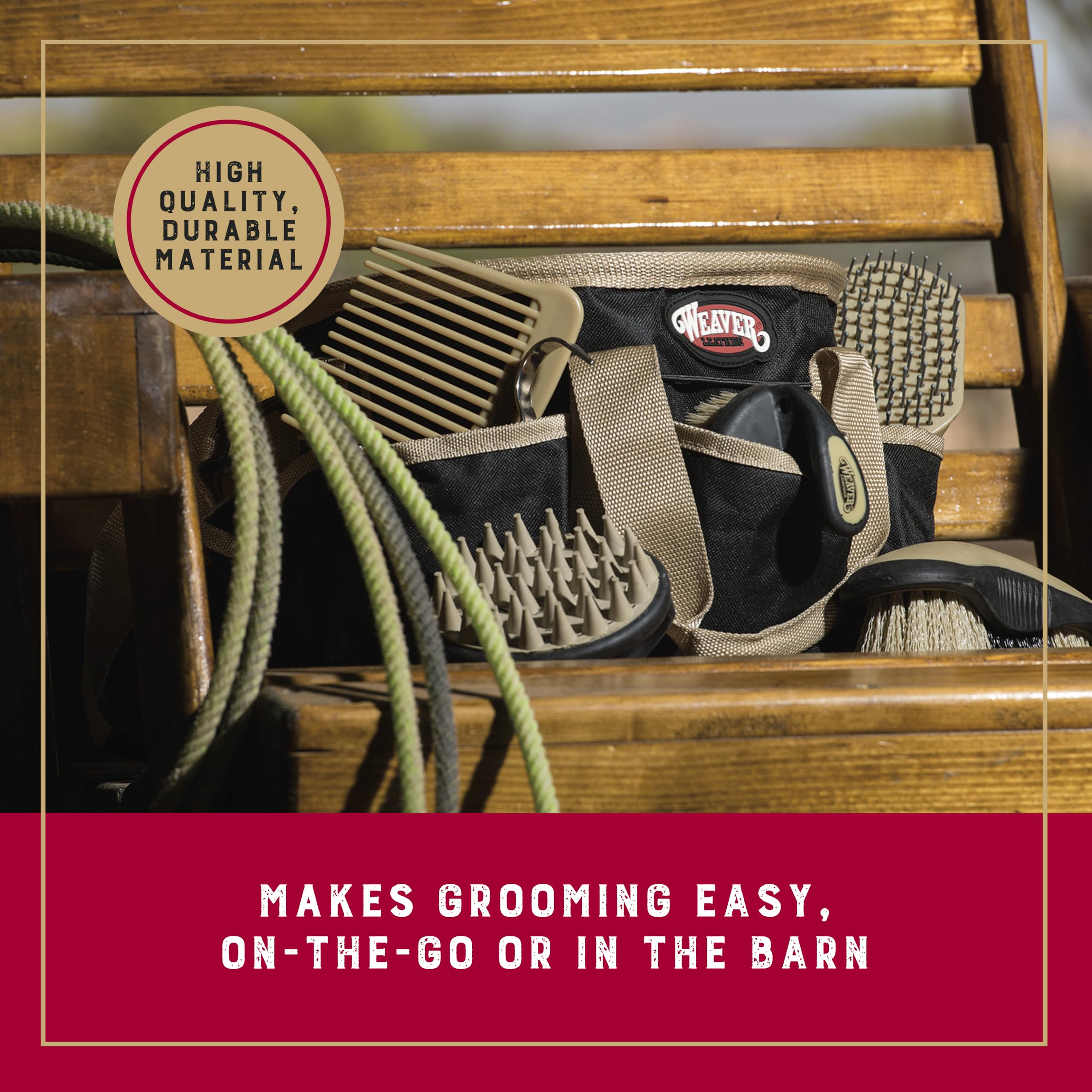 Weaver Leather Grooming Kit hoof-pick and curry combo for efficient dirt and sweat removal