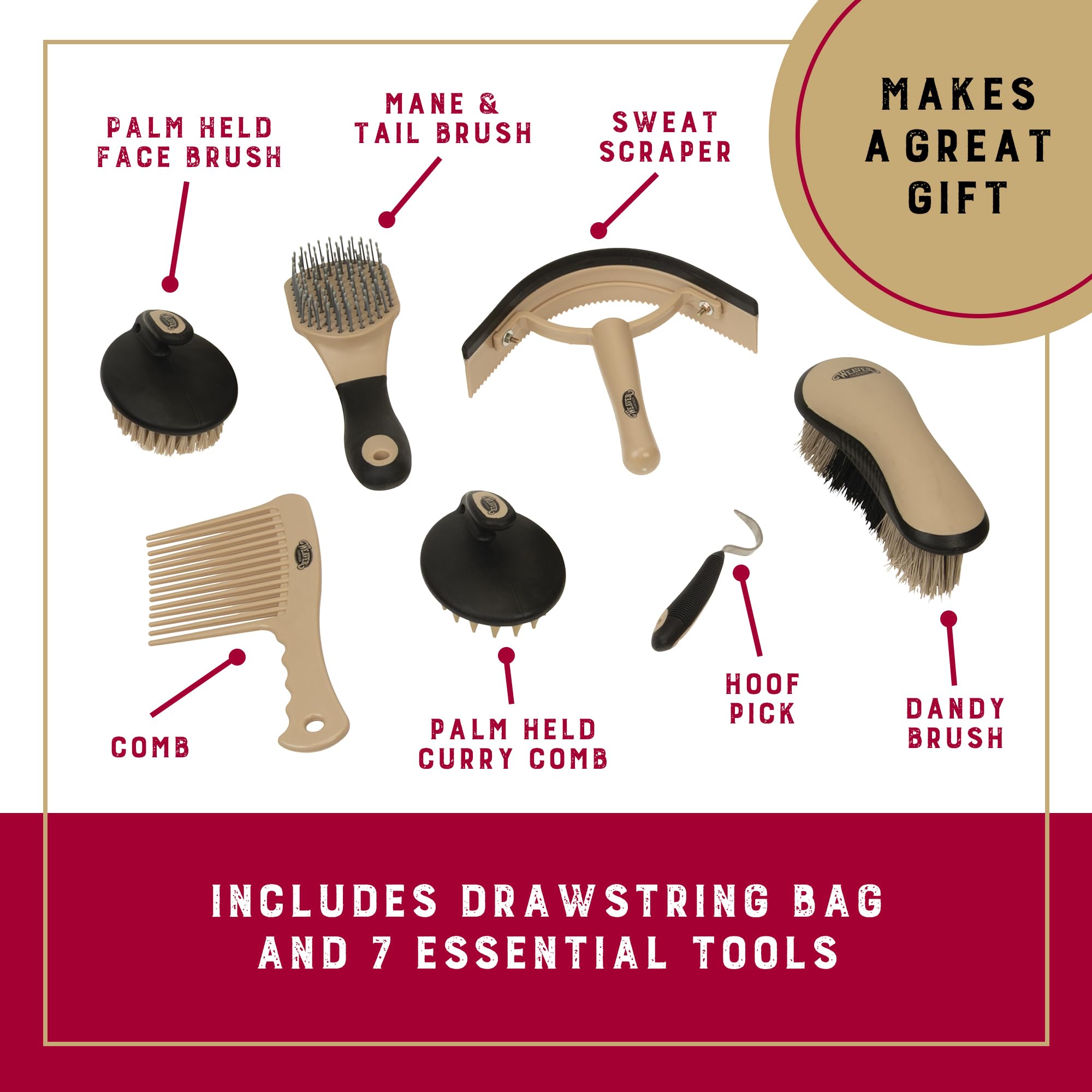 Weaver Leather palm held curry comb with comfortable grip for thorough cleaning