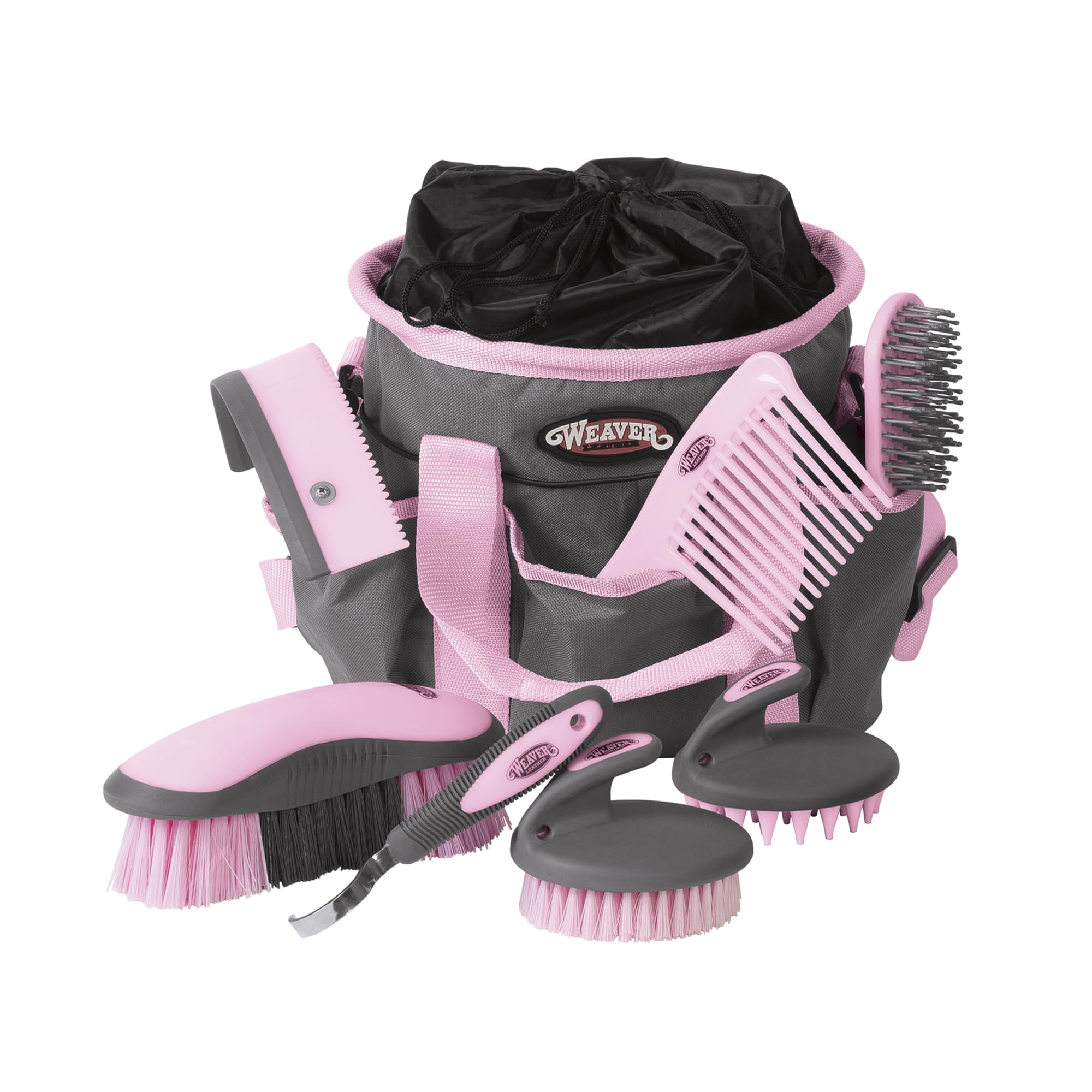 Weaver Leather horse grooming kit full setup showing complete care options.