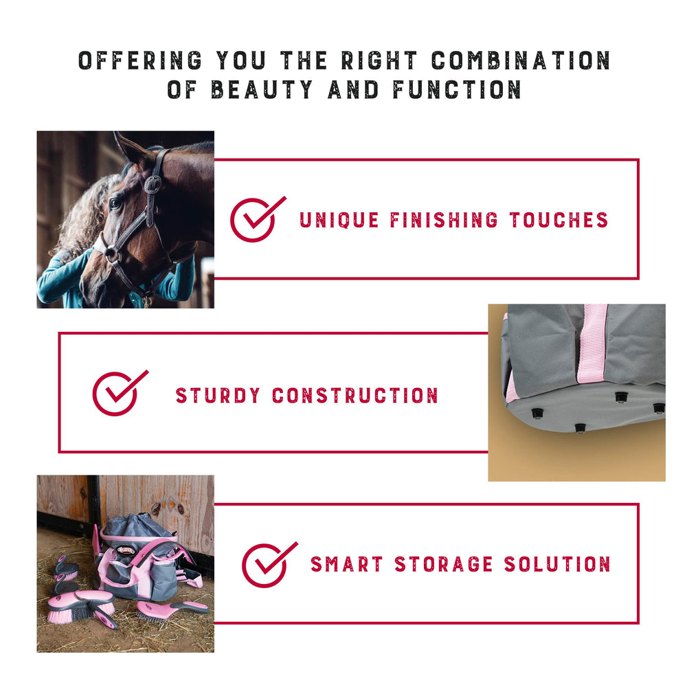 Weaver Leather mane and tail brush with contoured handle for smooth grooming sessions.