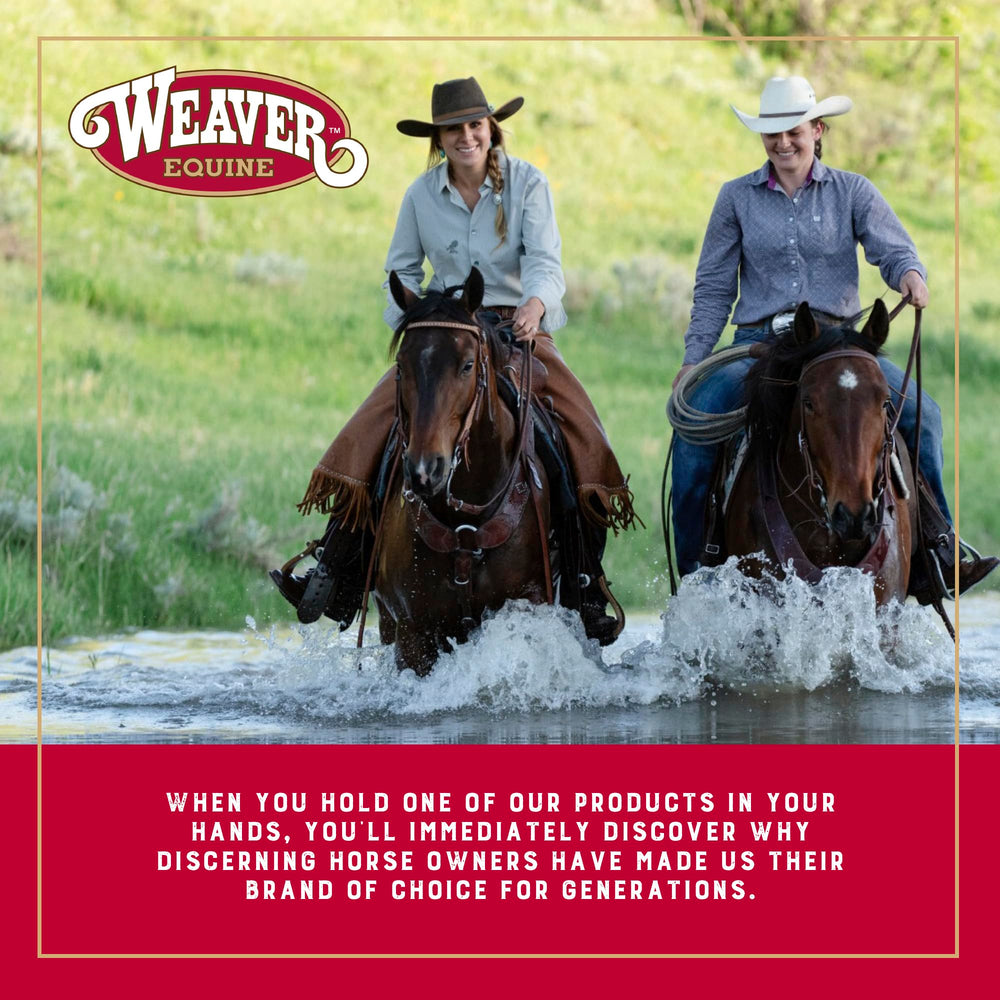 Weaver Leather sweat scraper and coarse curry combo delivers quick dirt removal.