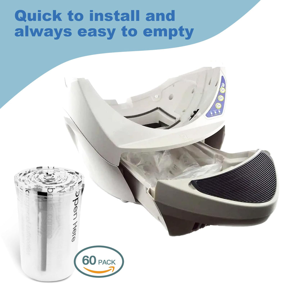60-count waste bags for 9-11 gallon litter boxes reduce changes