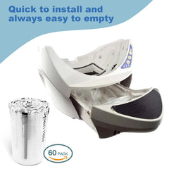 60-count waste bags for 9-11 gallon litter boxes reduce changes