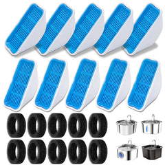 WECATION replacement filter for 3.2L/108oz fountain with multi-layer filtration improves water quality.