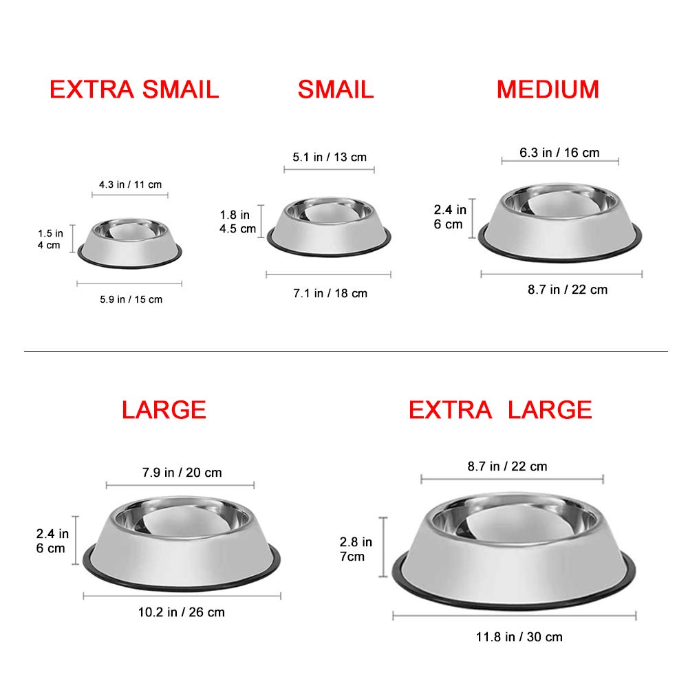 WEDAWN dog bowl with rubber base reduces noise during feeding.