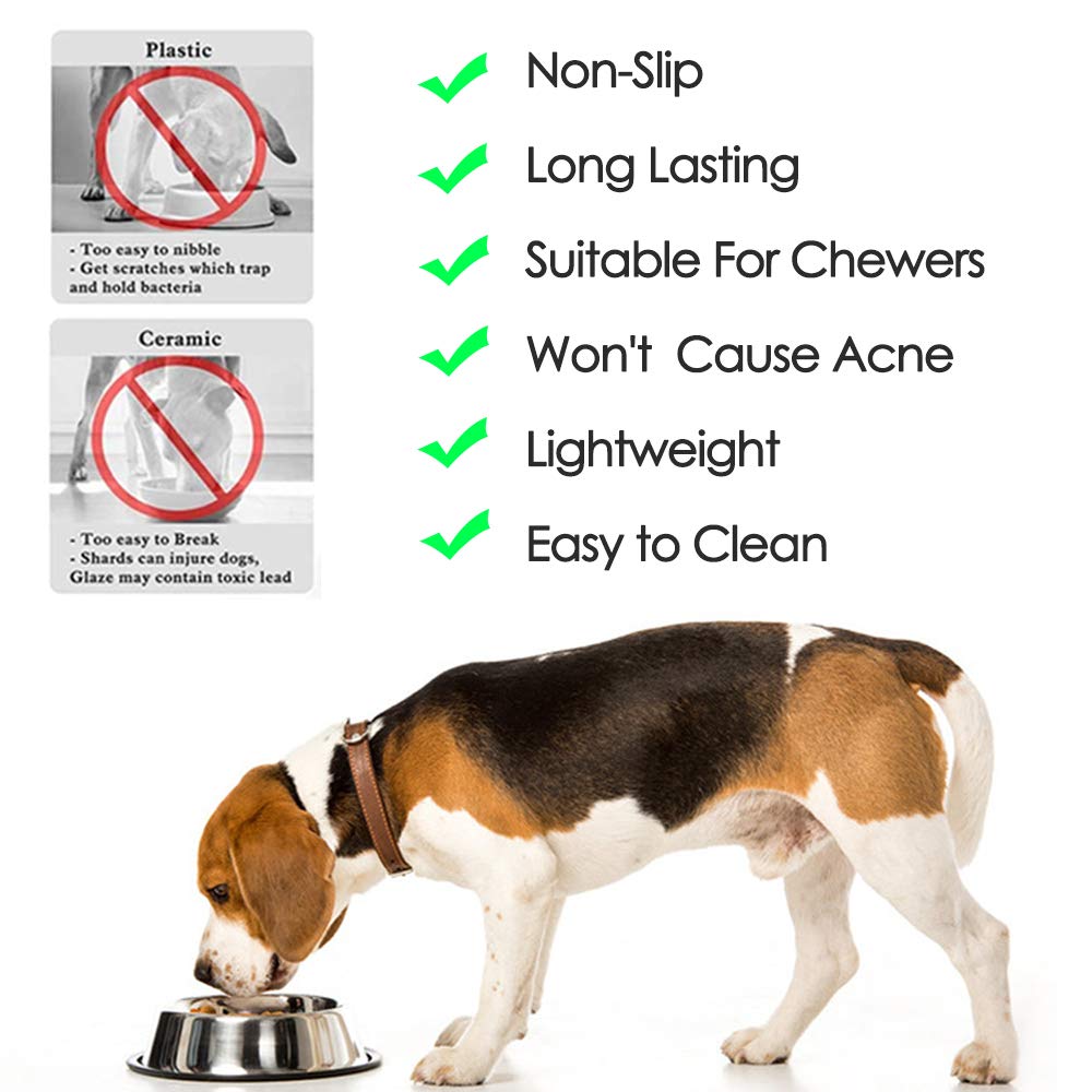 WEDAWN stainless steel cat bowl 18oz offers durable, clean design.