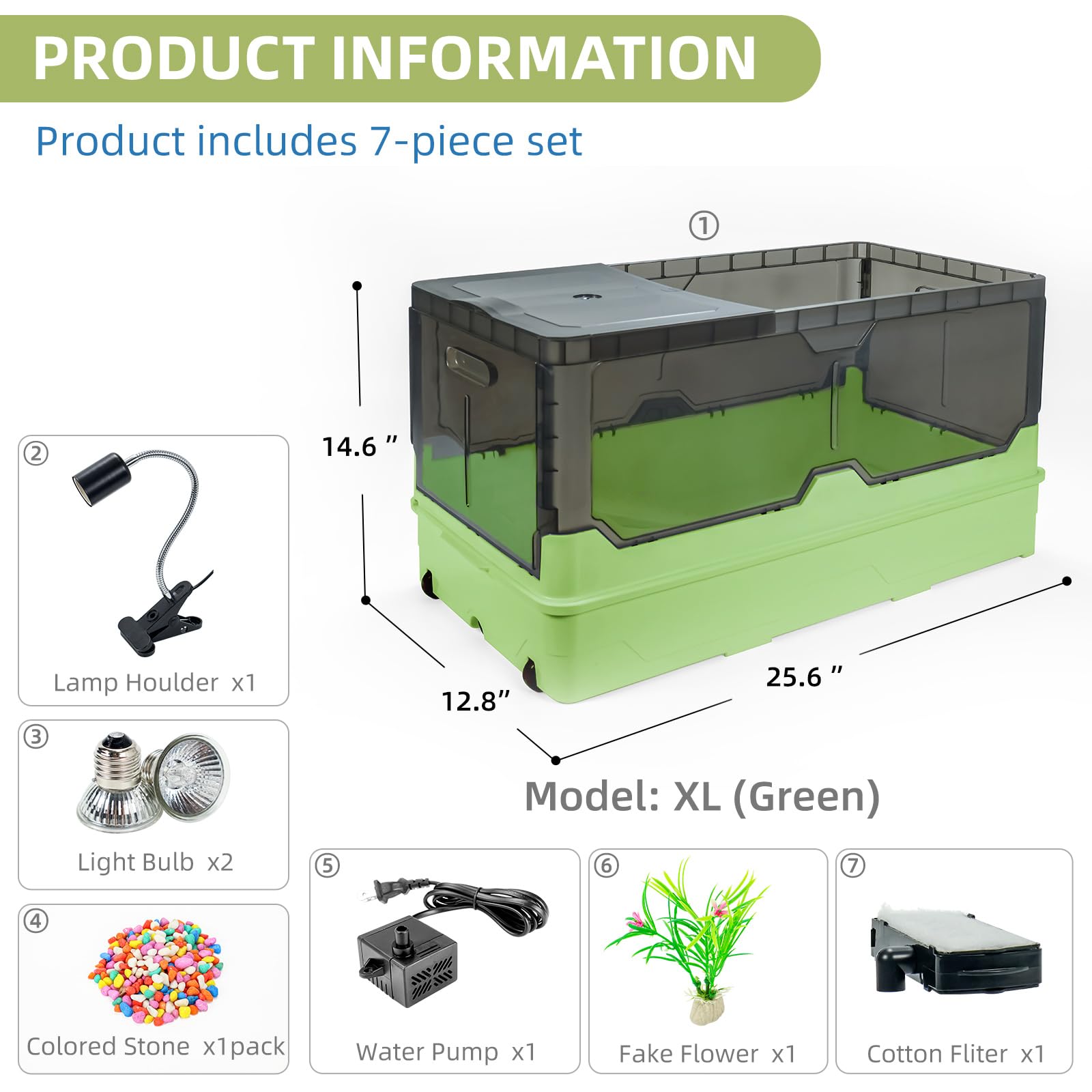 Wedoelsim Turtle Tank Kit side view highlighting compact footprint for easy room placement