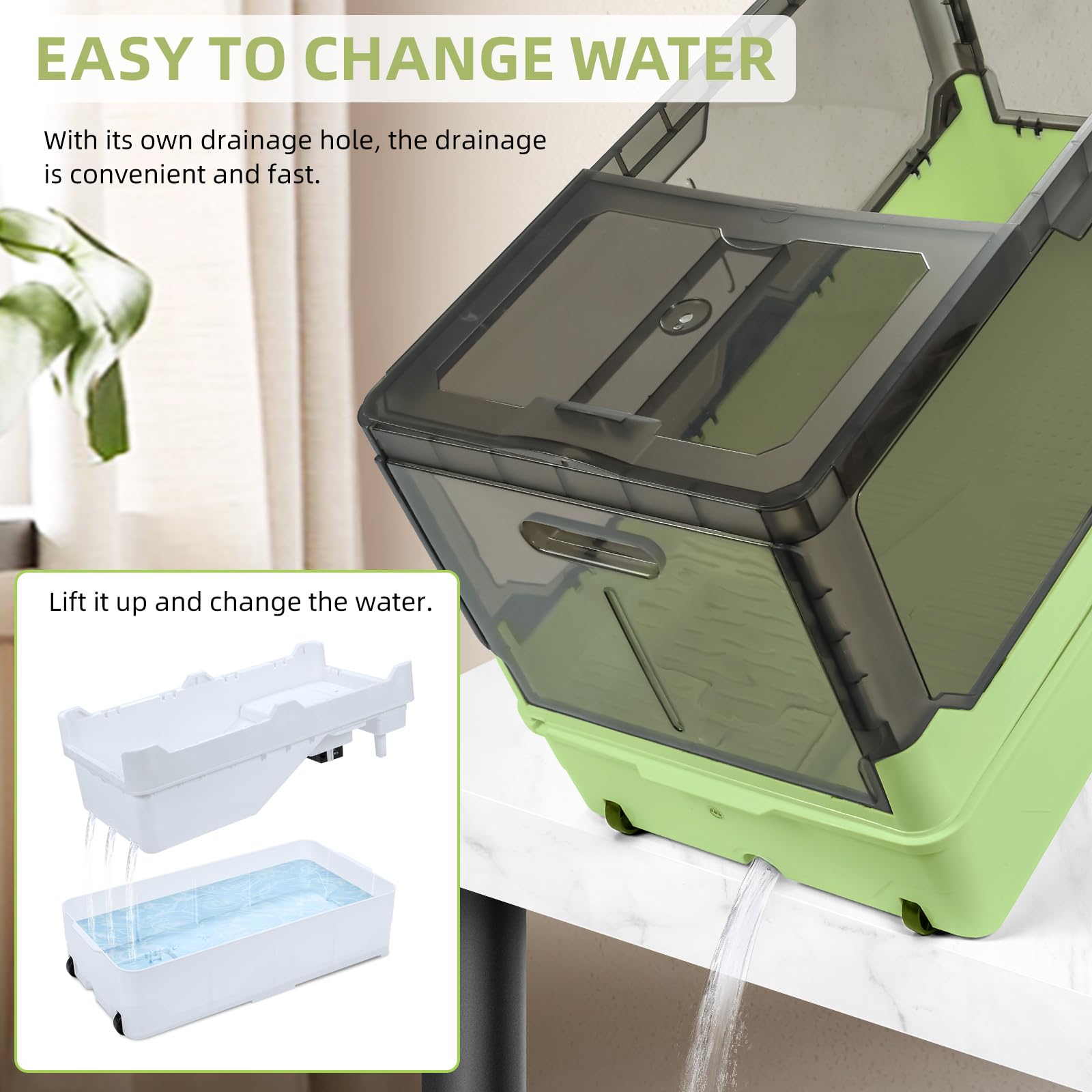Wedoelsim Turtle Tank Kit wheels enable effortless relocation and cleaning