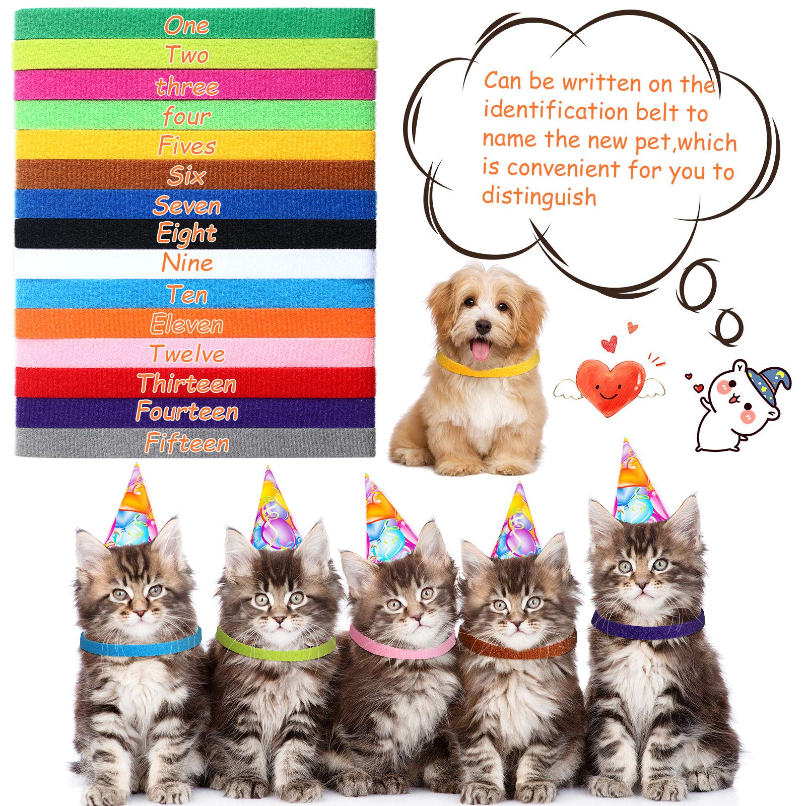 Weewooday 15-color whelp ID set simplifies newborn pet identification