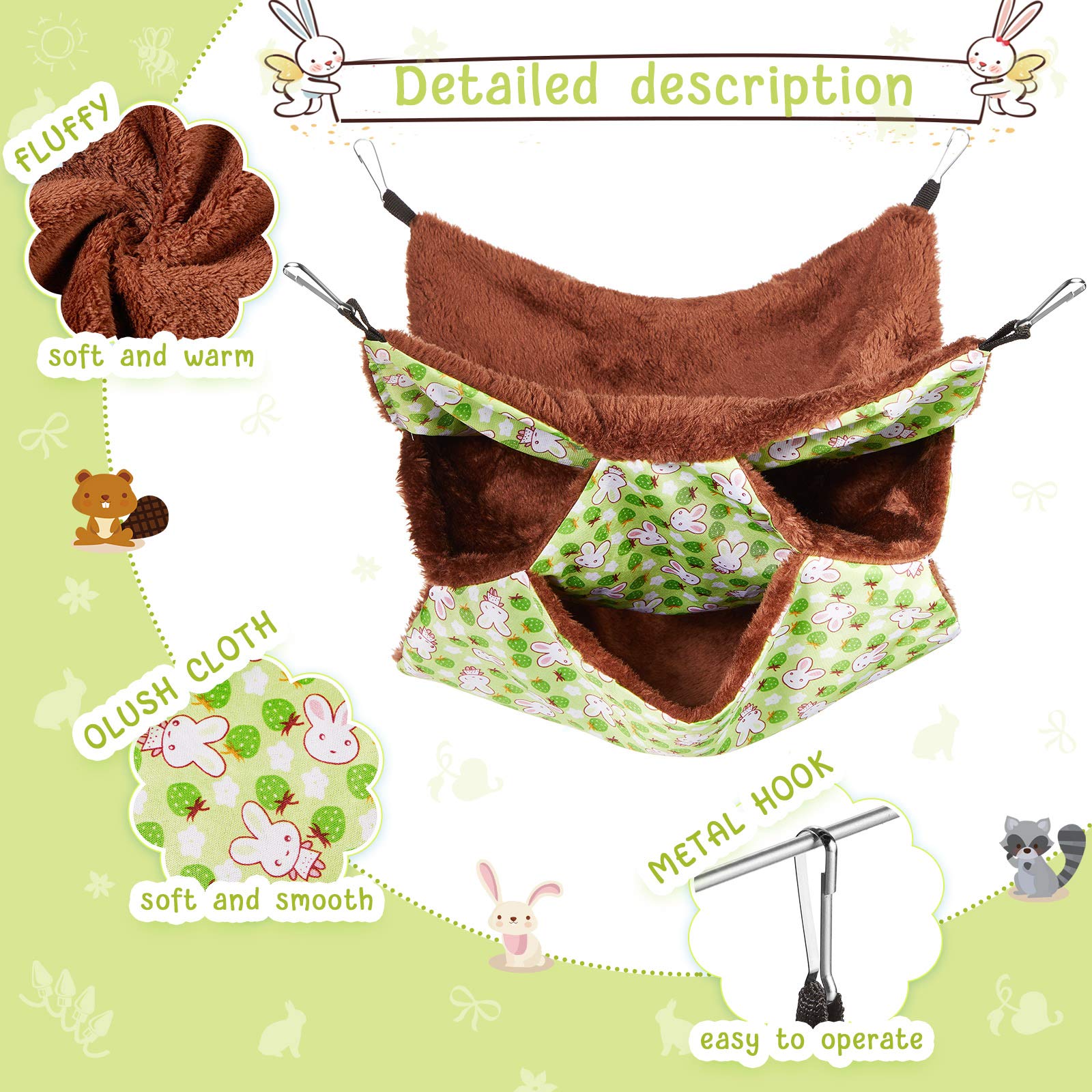 Weewooday 3-piece rat hammock green layer supports multi-level play and lounging.
