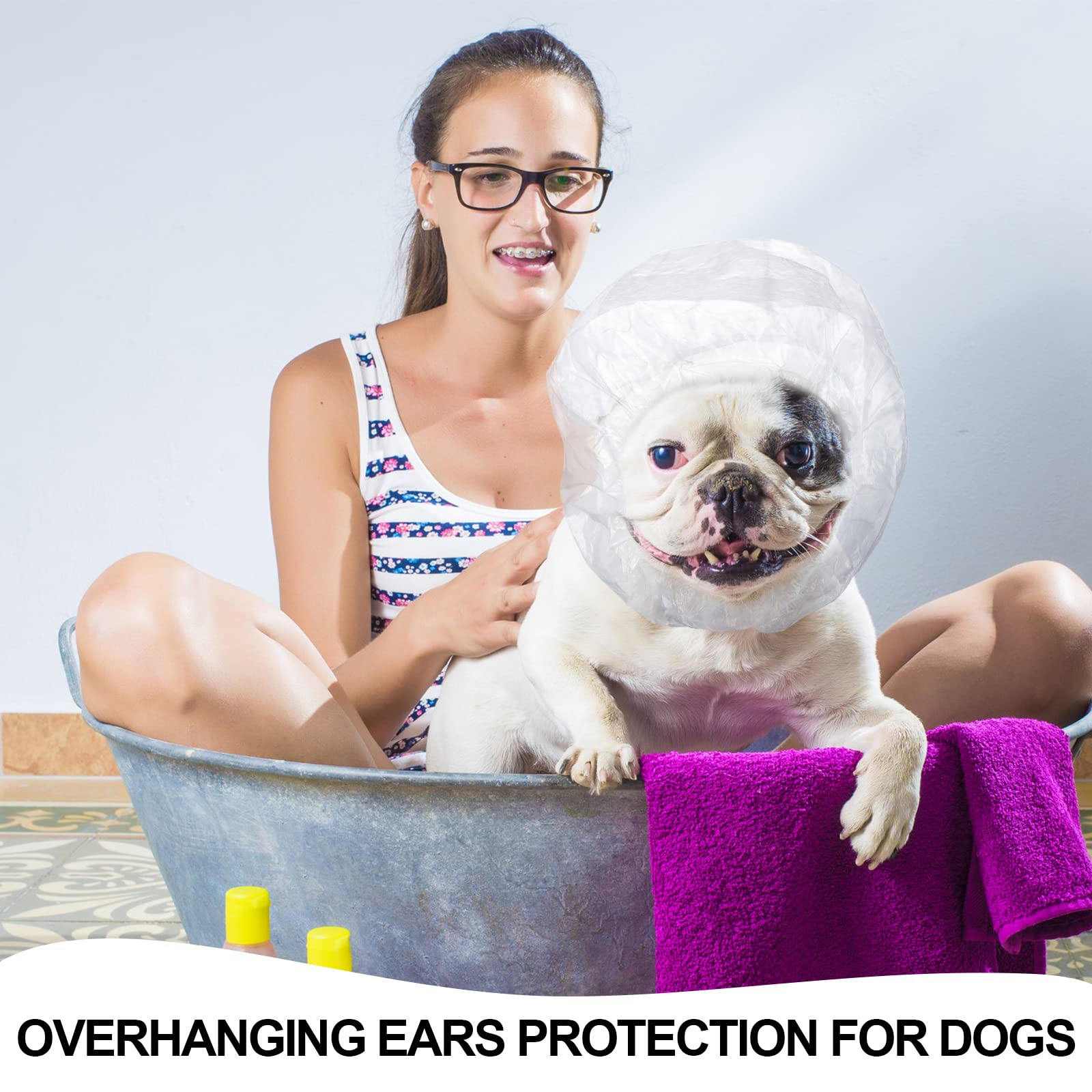 Weewooday 32-piece disposable pet shower caps pack for multiple pets