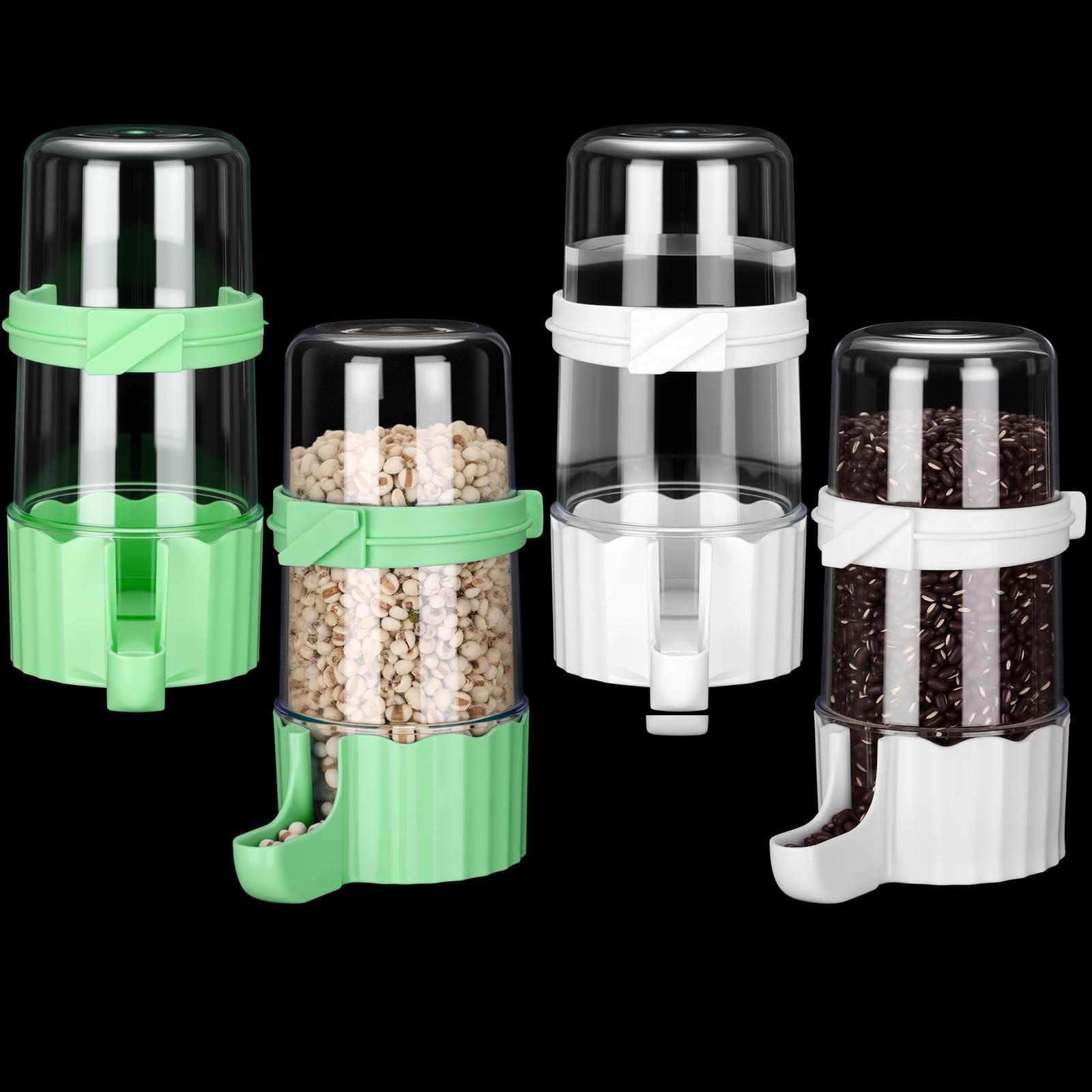 Weewooday bird water dispenser for cage in green and white provides easy hydration for small birds.