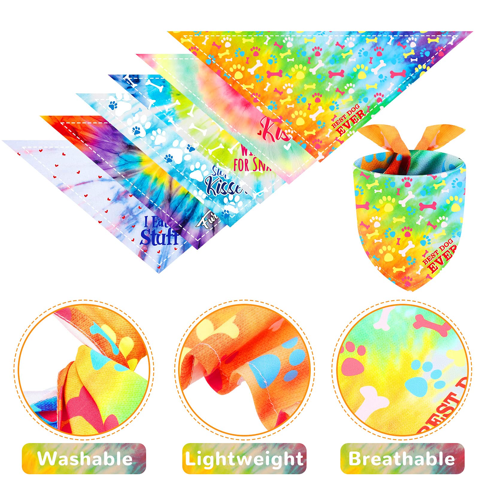 Weewooday breathable polyester bandana keeps pets cool on warm days.
