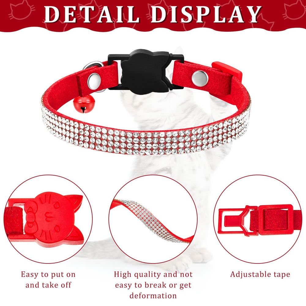 Weewooday rhinestone-adjustable cat collar showcasing durable sparkle for everyday wear.