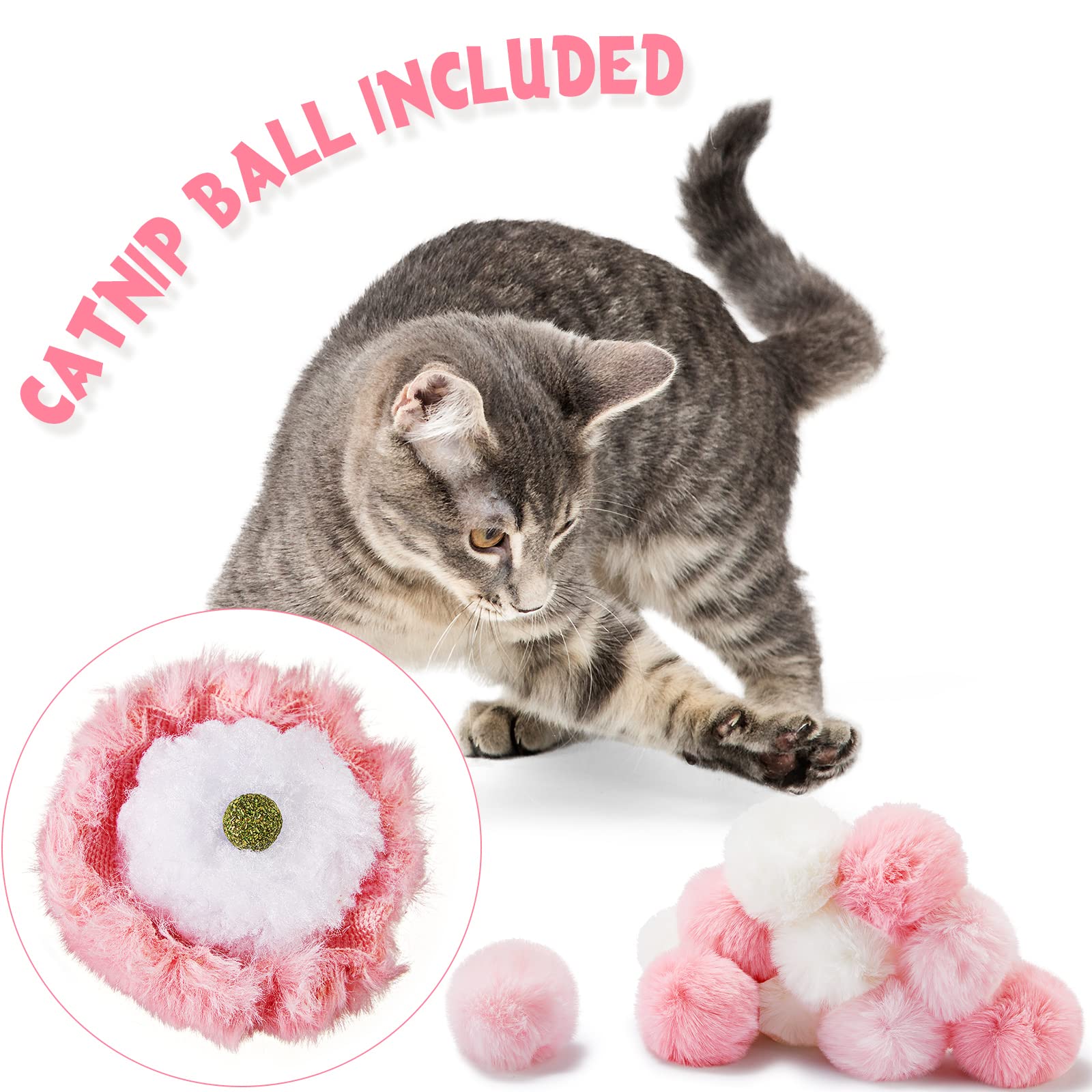Weewooday cat pom pom ball patch pattern – textured fur sparks playful hunting instincts.