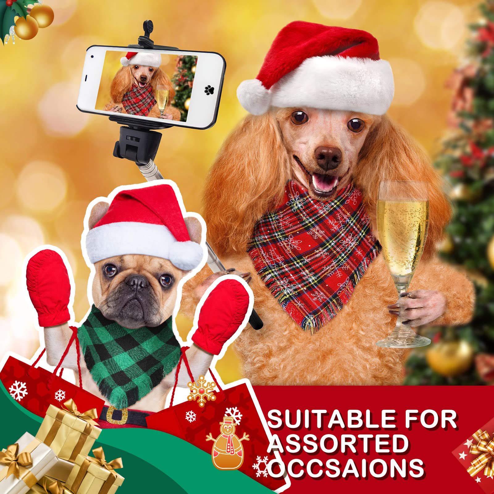 Weewooday Christmas bandana packaging image showing a 10-piece set