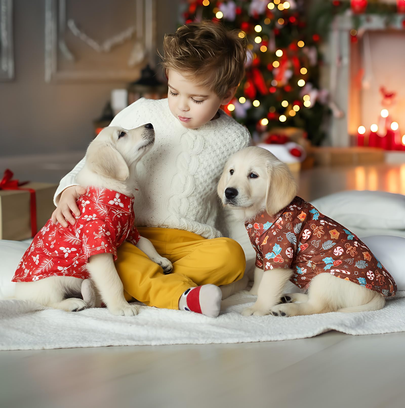 Weewooday Christmas dog shirt gingerbread man design for playful Christmas outfits
