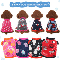 Weewooday Christmas dog sweater pattern adds festive flair for holiday photos.
