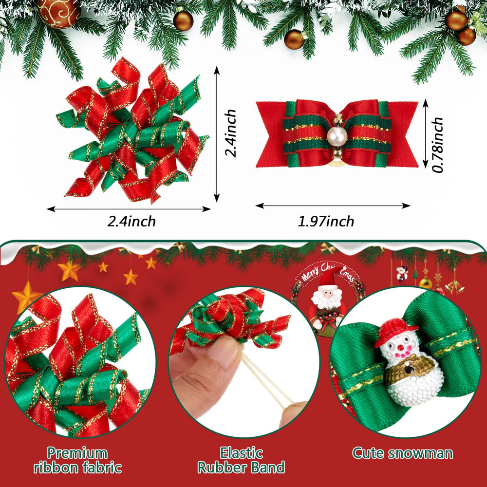 Weewooday Christmas dog topknot bow highlights holiday style without pulling fur.