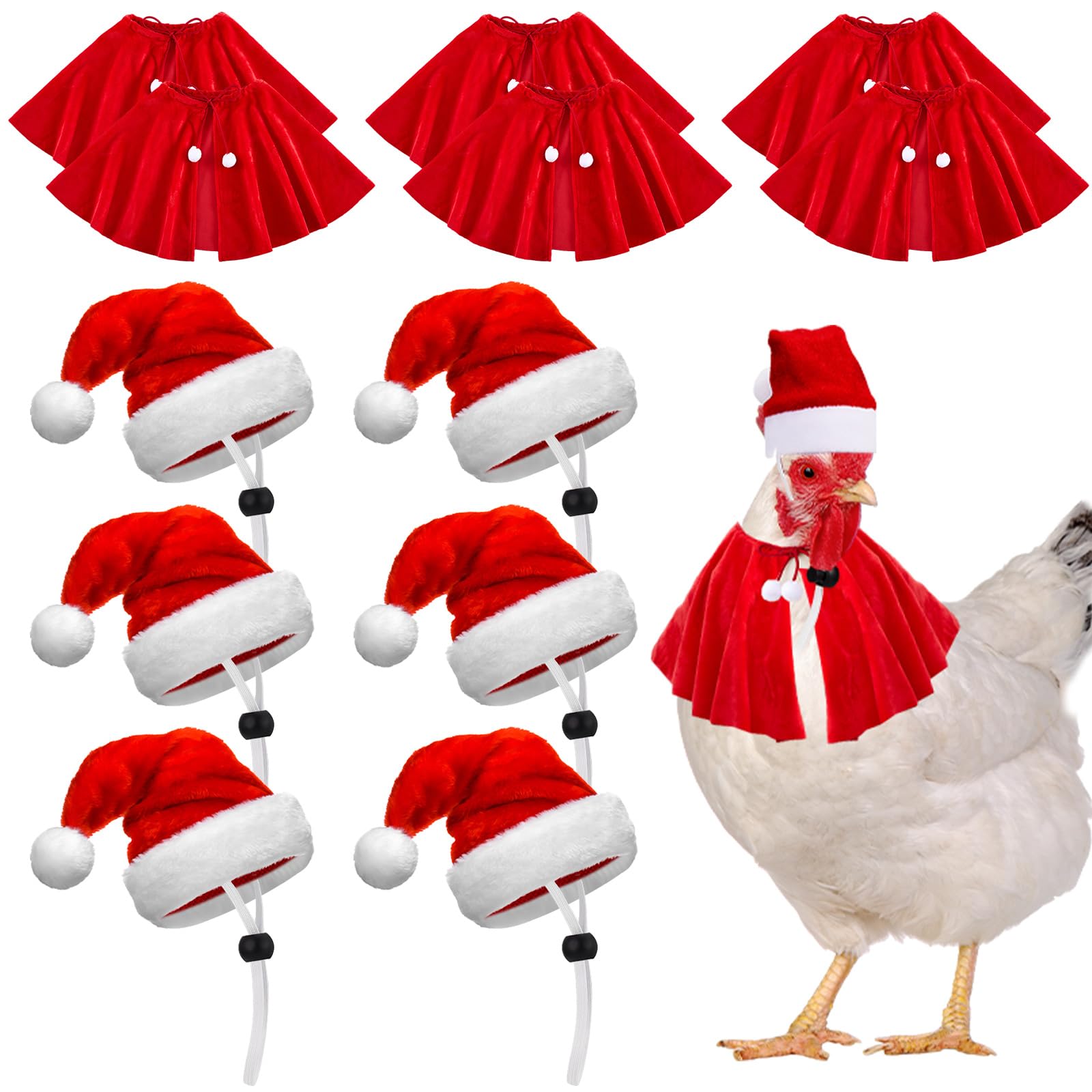 Weewooday Christmas pet hat close-up showing adjustable chin strap for secure fit