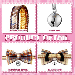 Weewooday collar features removable bow and bell for stylish yet quiet nights.