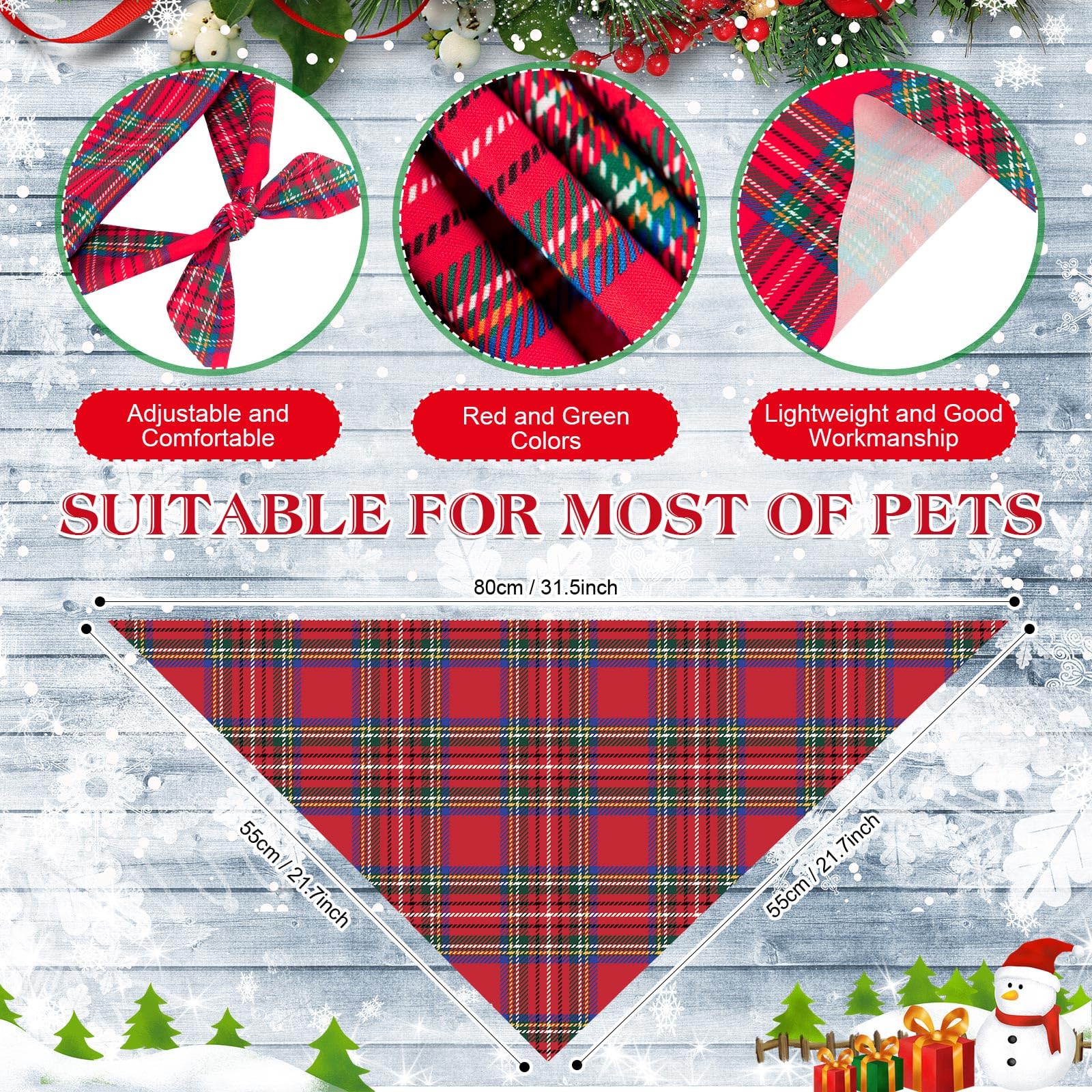 Weewooday adjustable-dog-bandana highlights neck-fit flexibility for small to large dogs.