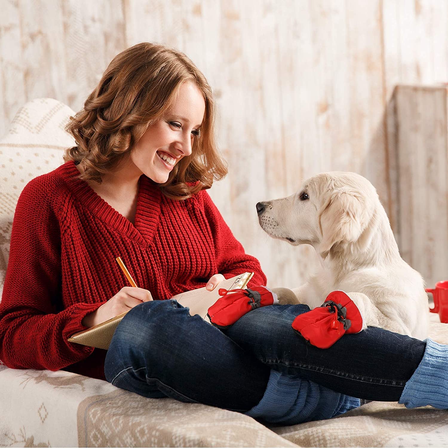 Weewooday dog boots size-guide promotes correct footprint measurement for fit