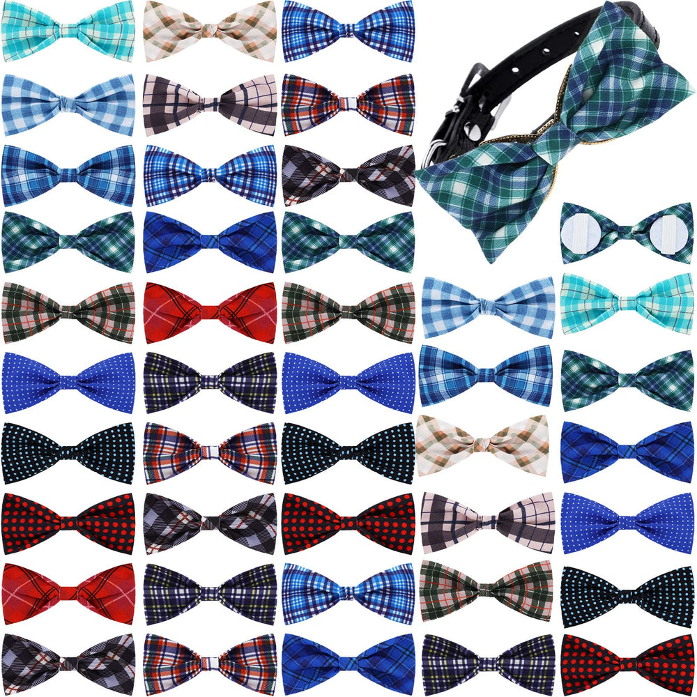 Weewooday dog bow tie plaid pattern close-up on collar for stylish daily wear