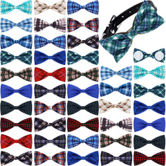Weewooday dog bow tie plaid pattern close-up on collar for stylish daily wear