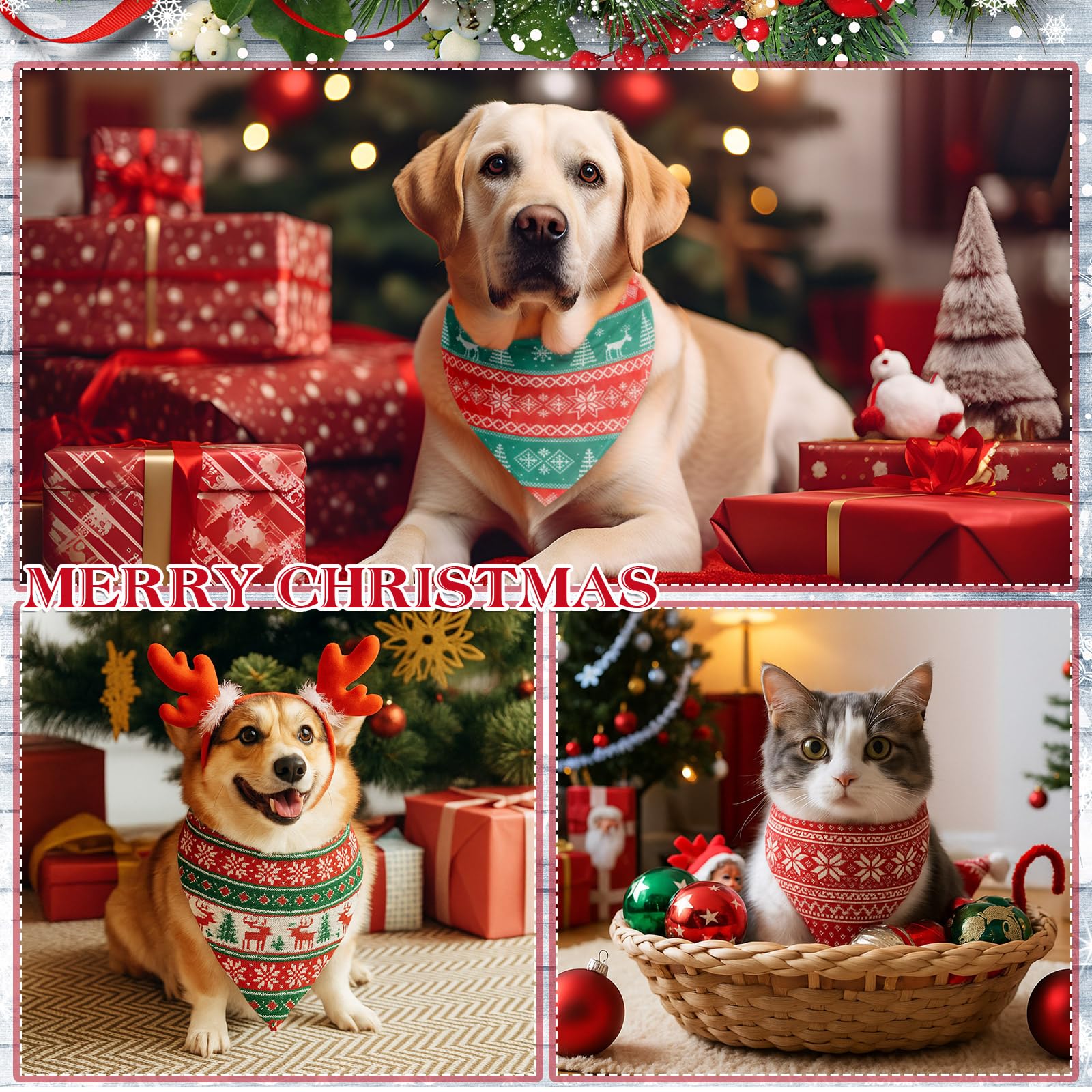 Weewooday dog Christmas party prop supports joyful holiday photos.