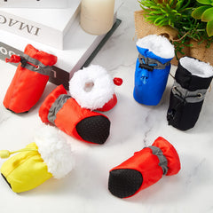 Weewooday dog shoes red adjustable drawstring close-up secures a snug fit.