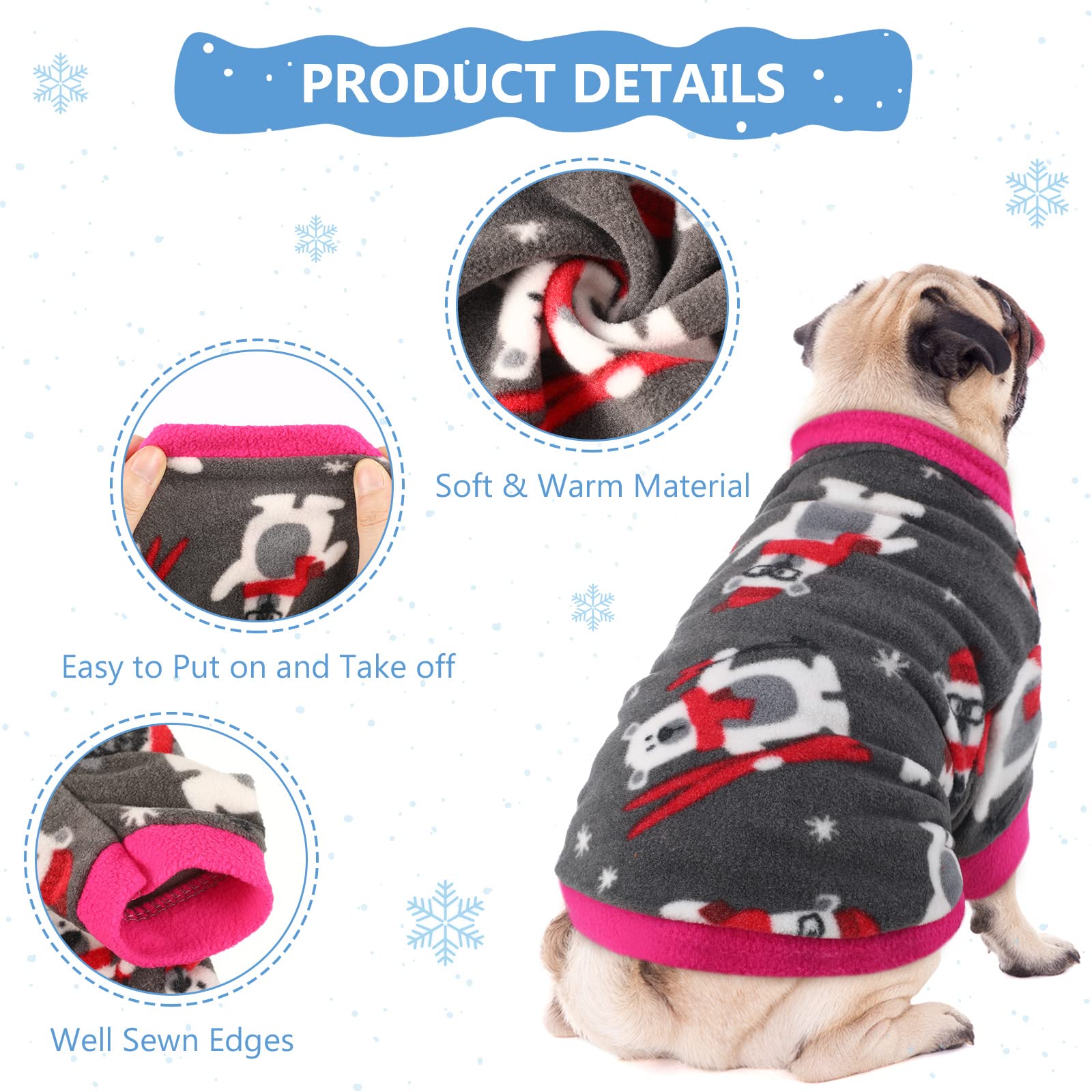 Weewooday Christmas-pattern dog sweater festive look for holiday photos