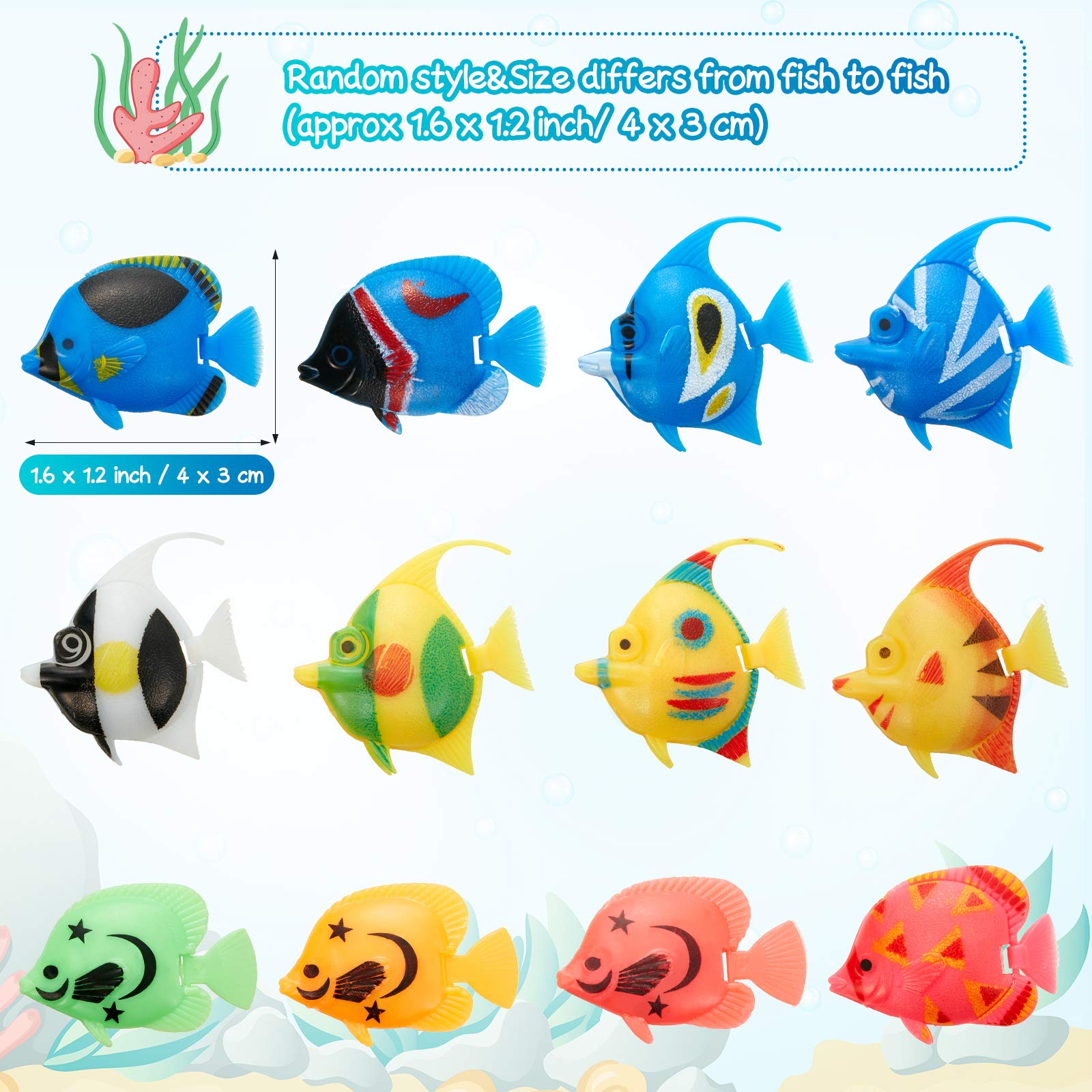 Weewooday tiny floating fish ornament in tank-04 ideal for shrimp tanks and glass vessels.