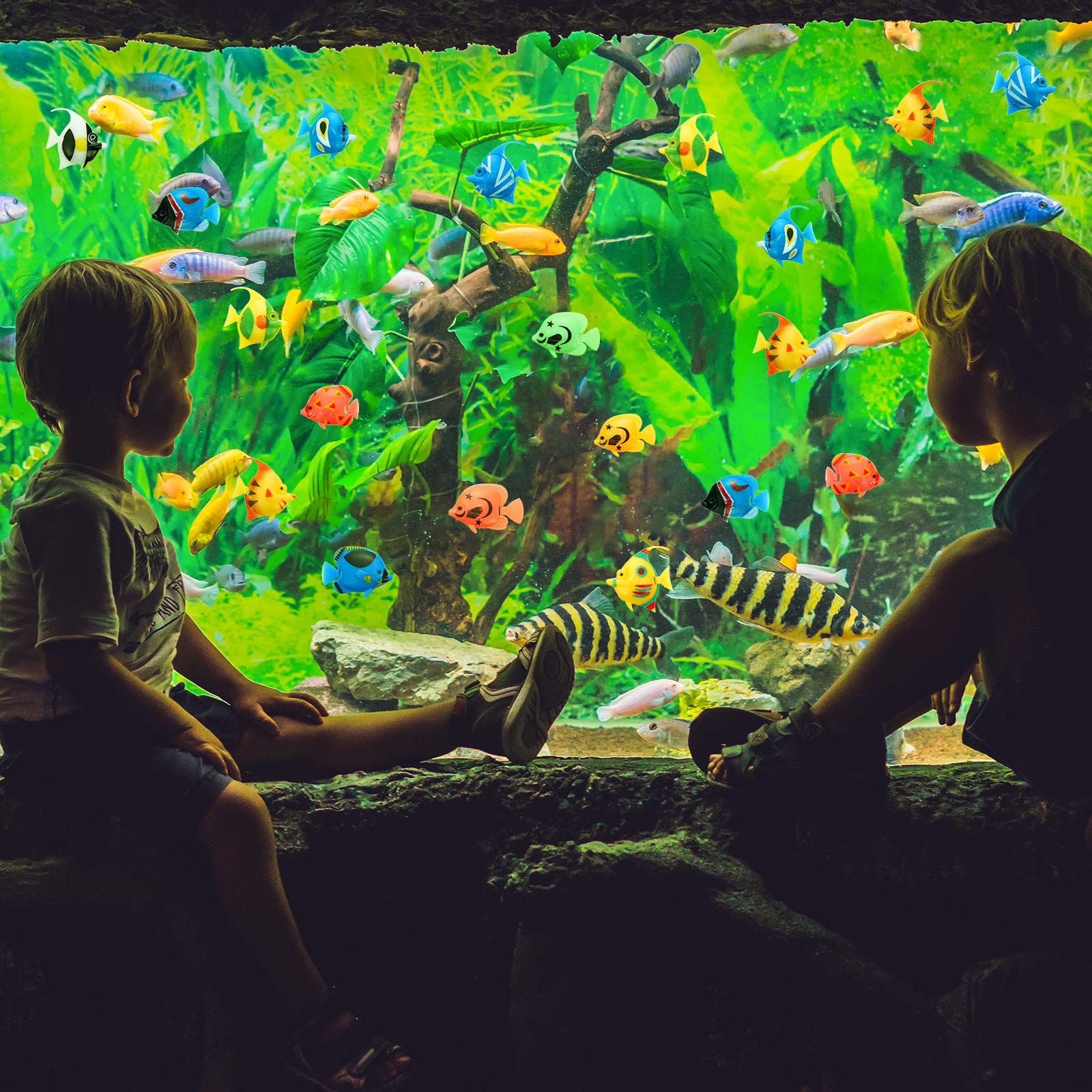 Weewooday plastic moving fish ornament tank-06 versatile for saltwater or freshwater setups.