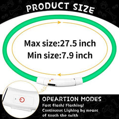 Weewooday green LED dog collar offering bright low-light safety