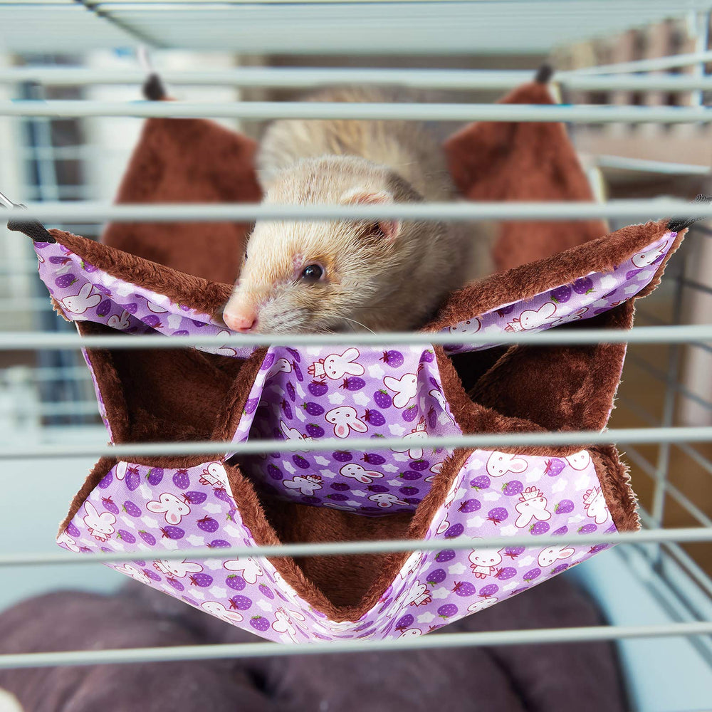Weewooday hanging bed for cages in soft plush keeps pets warm and secure.