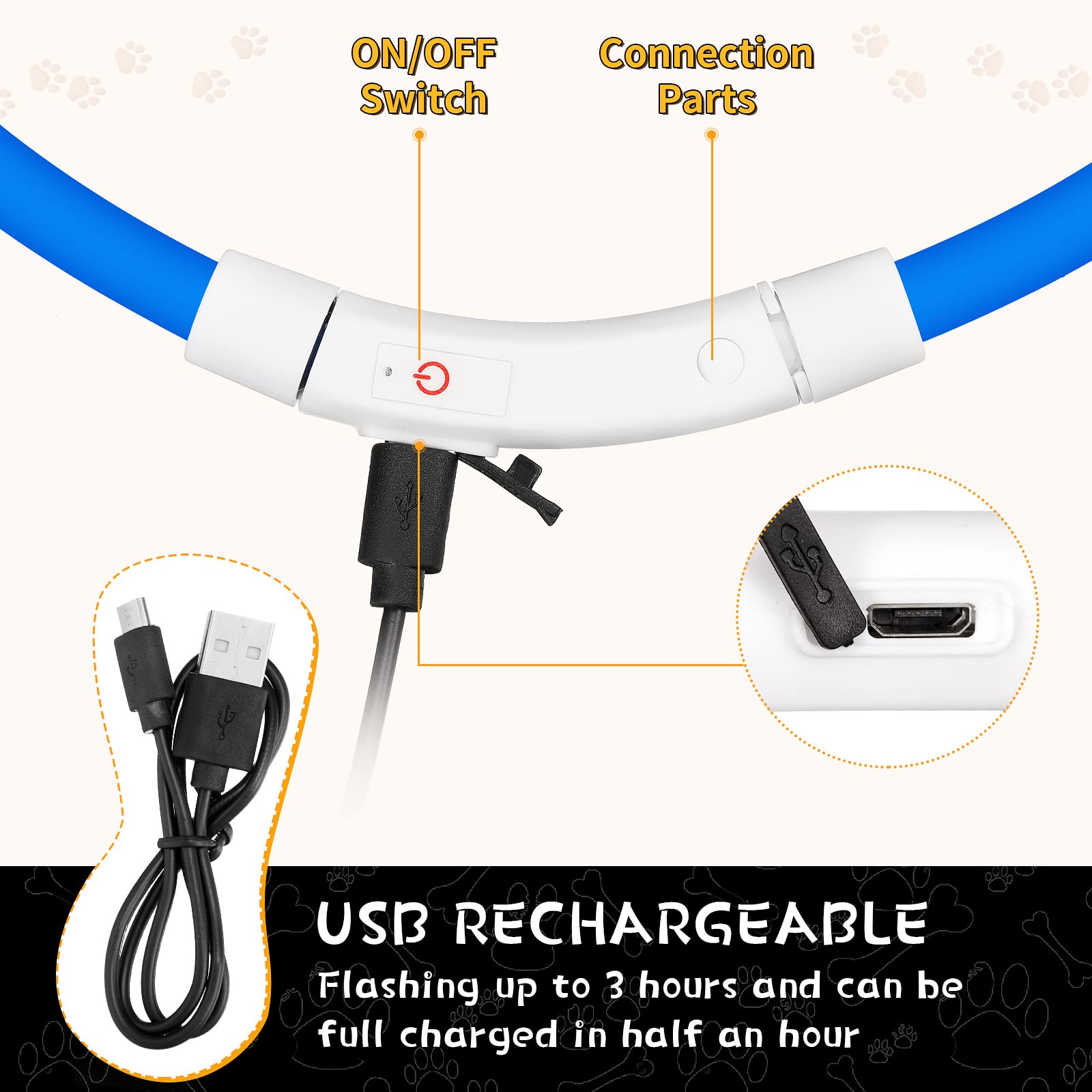 Weewooday LED dog collar pink on dog provides standout glow for dusk outings.