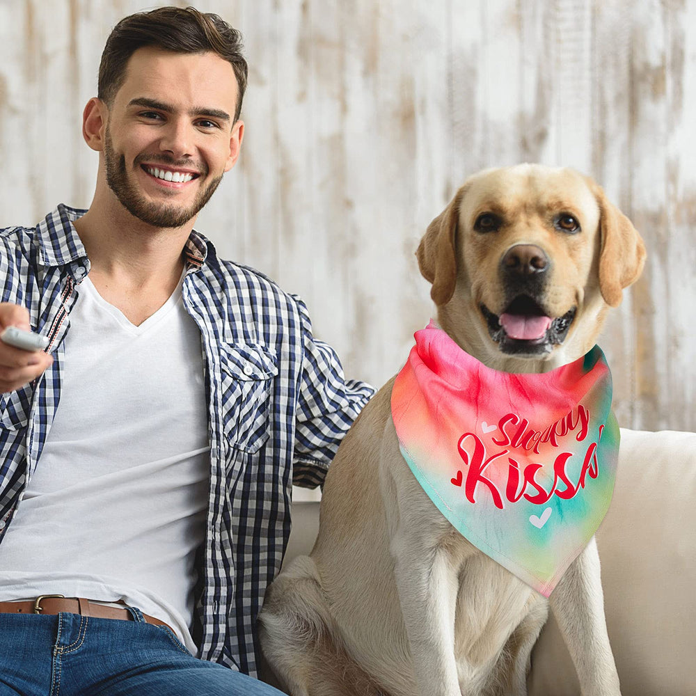 Weewooday tie-dye pet bandana serves as a versatile accessory for gifting and events.