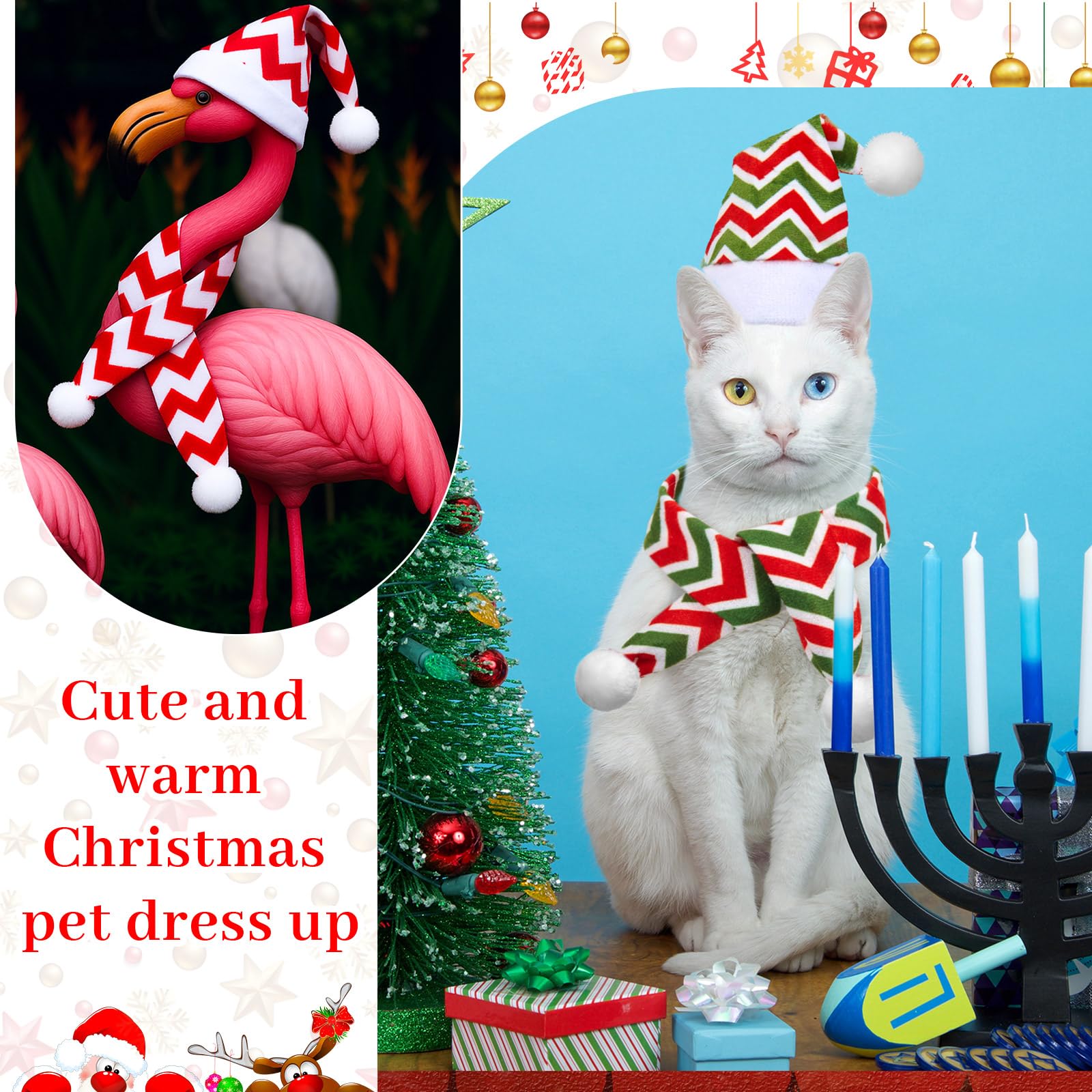 Weewooday pet party photos with festive holiday accessory set