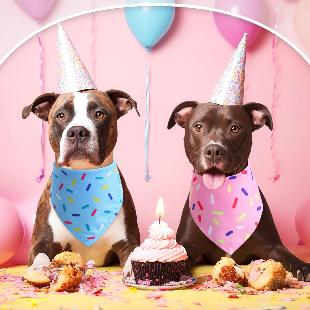 Weewooday pink ice-cream confetti dog birthday bandana adds party vibes for pets
