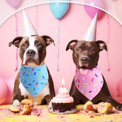 Weewooday pink ice-cream confetti dog birthday bandana adds party vibes for pets