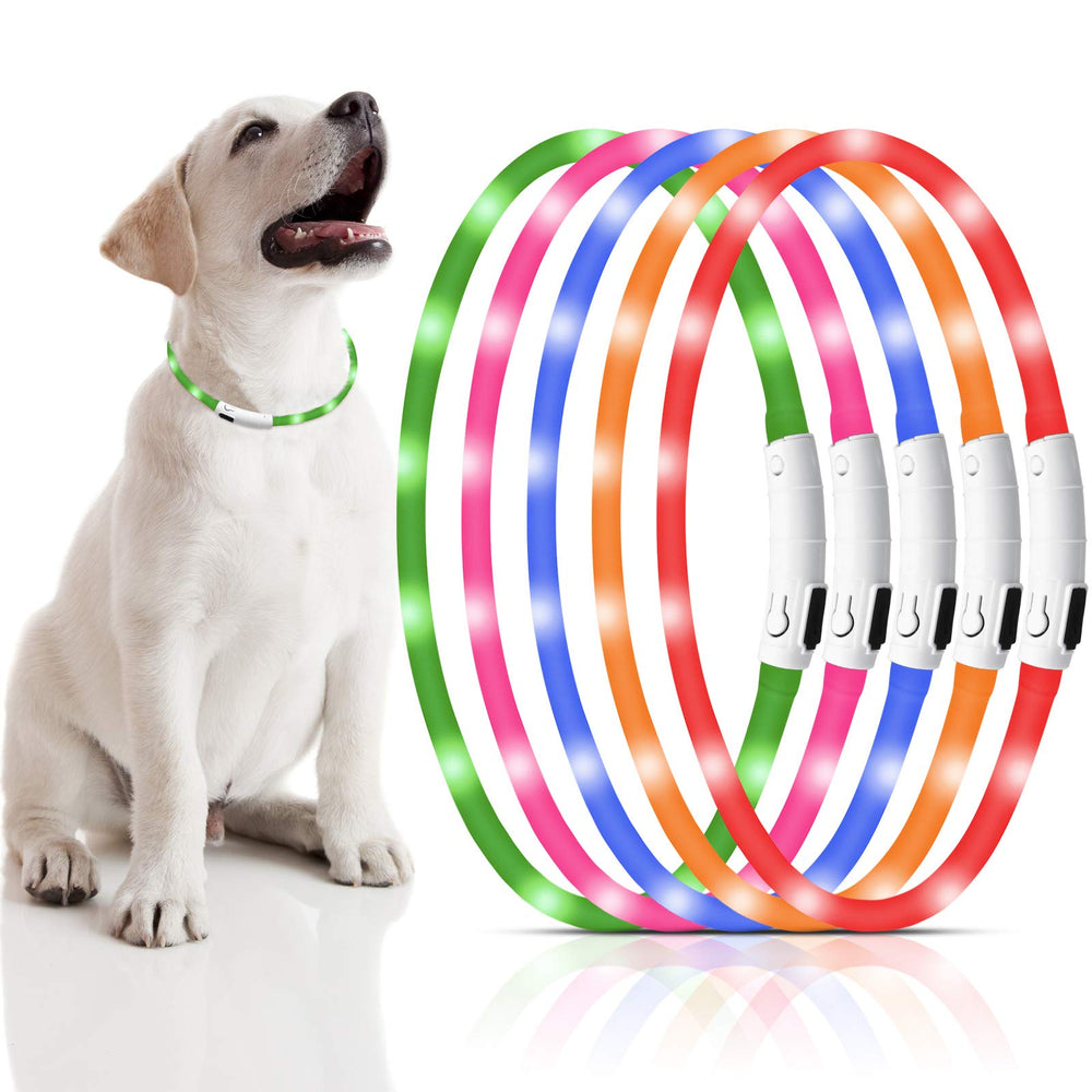Weewooday pink light up dog collar boosts night visibility for safer walks.