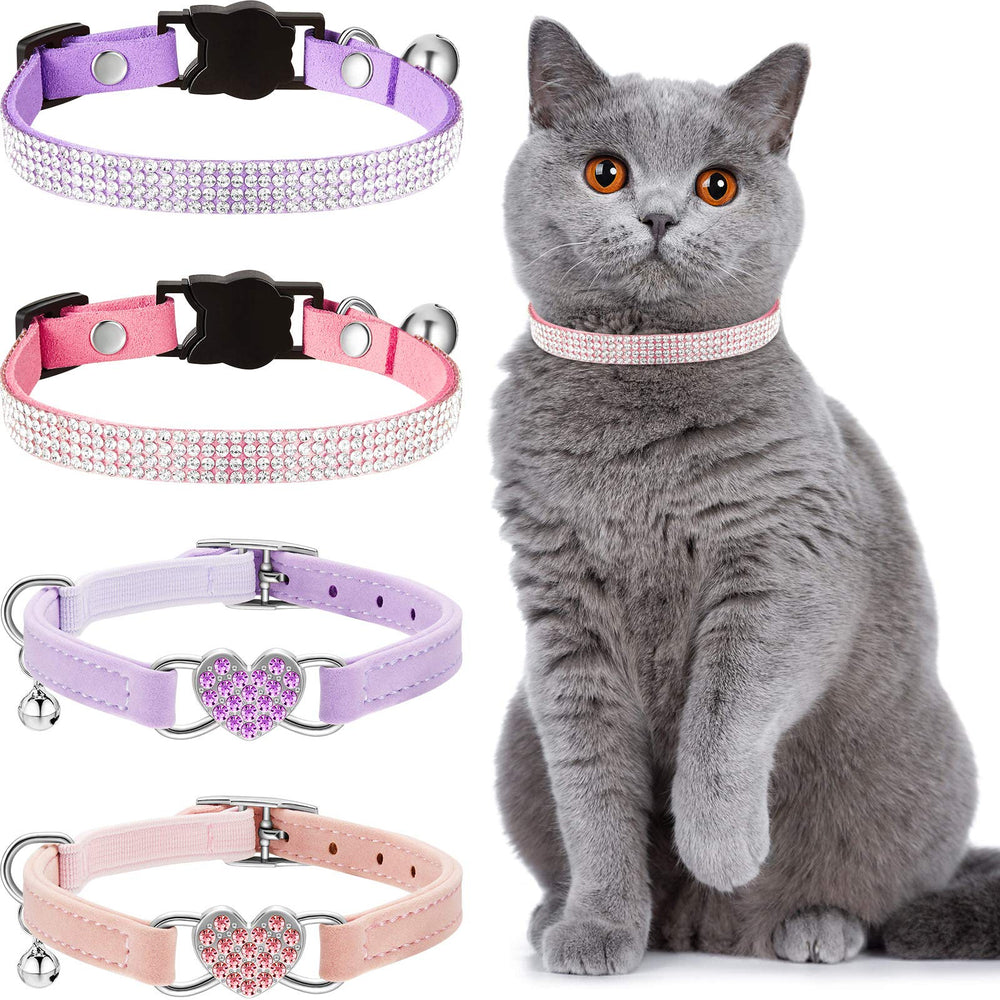 Weewooday rhinestone cat collar in pink adds subtle sparkle for everyday wear.