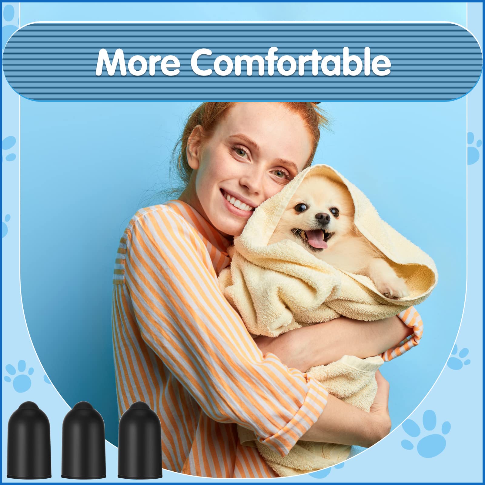 Weewooday rubber tips 13 mm, inserted into collar for easy replacement.