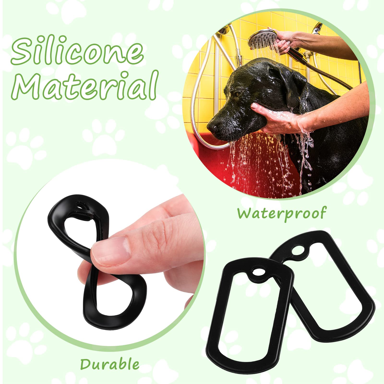 Weewooday silicone dog tag silencer quieting action on noisy tags during runs