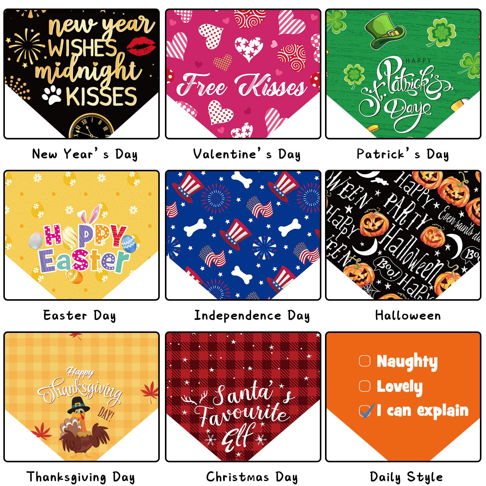 Weewooday soft breathable polyester dog bandana for comfortable wear.