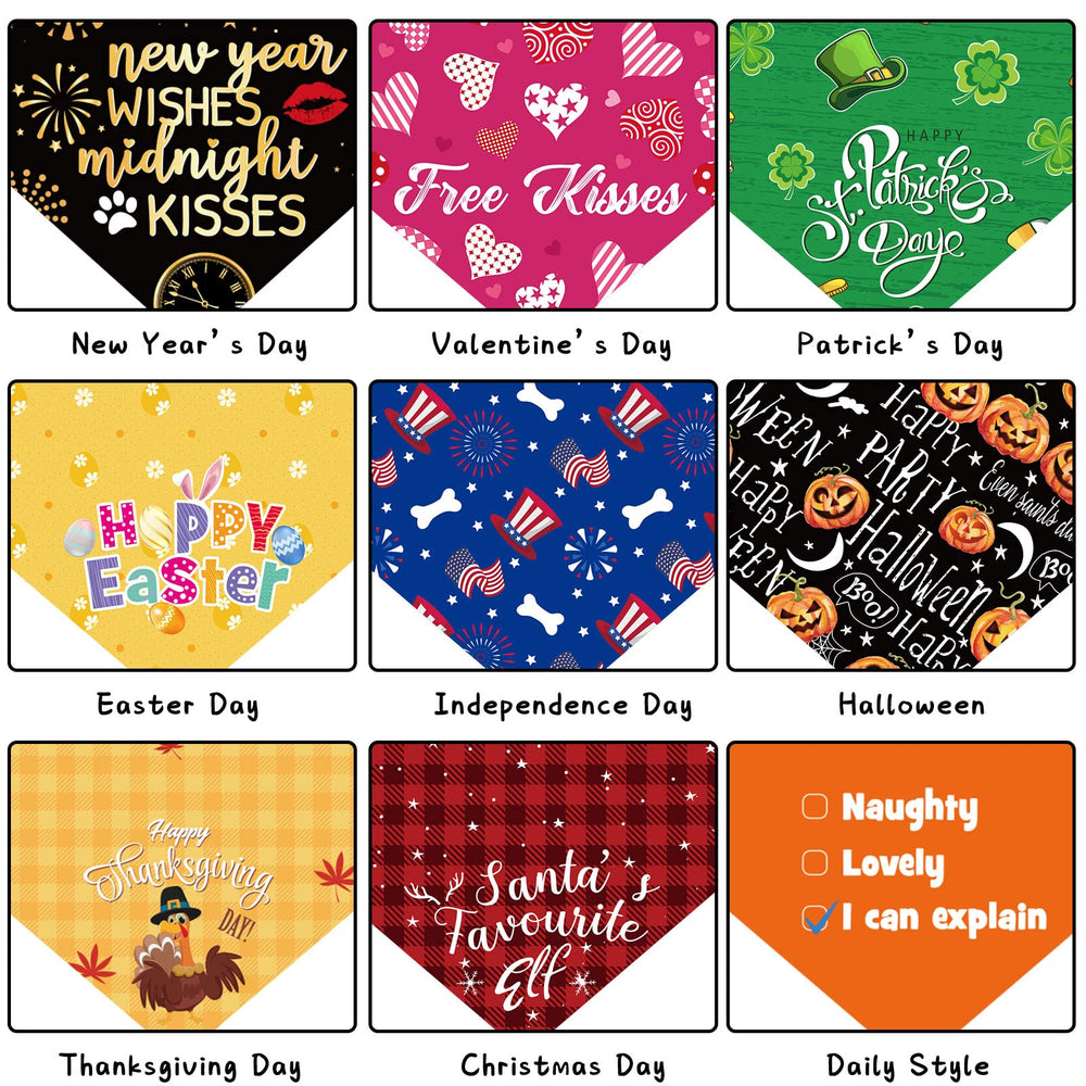 Weewooday soft breathable polyester dog bandana for comfortable wear.