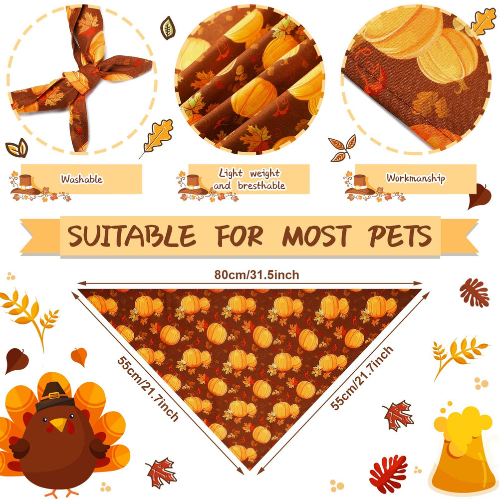 Weewooday turkey-triangle-bandana provides charming patterns for Thanksgiving pet costumes.